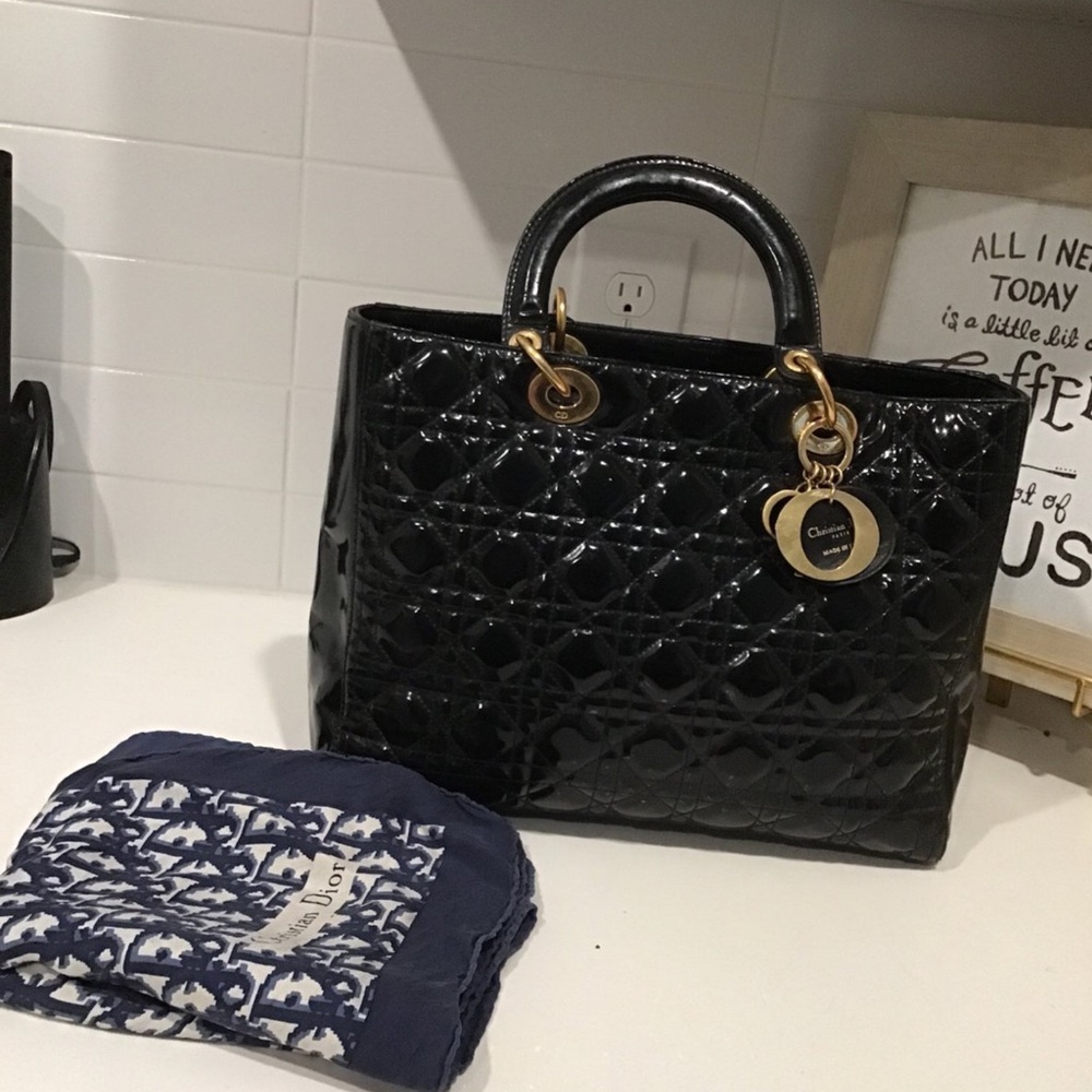 Patent Large Lady Dior bag